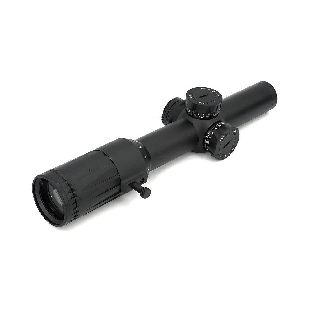 1-6X24mm FFP(First Focal Plane) LPVO Scope SR1 Red Cross Reticle IlluminatedTactical Precision Optics HD Compact ScopesIPX 7 Level Water Proofwith Lens CoverThrow LeverLens Cleaning Cloth