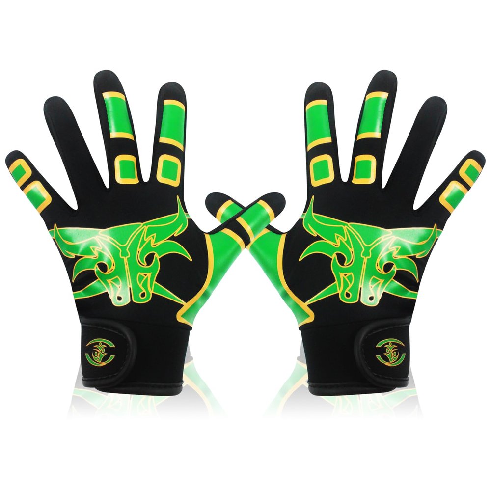 AMYESE Youth Baseball Softball Batting Gloves - Green Bull Sport Baseball Gloves, Breathable Stretchy Firm Grip Softball Glove for Batting Cage Practice Games