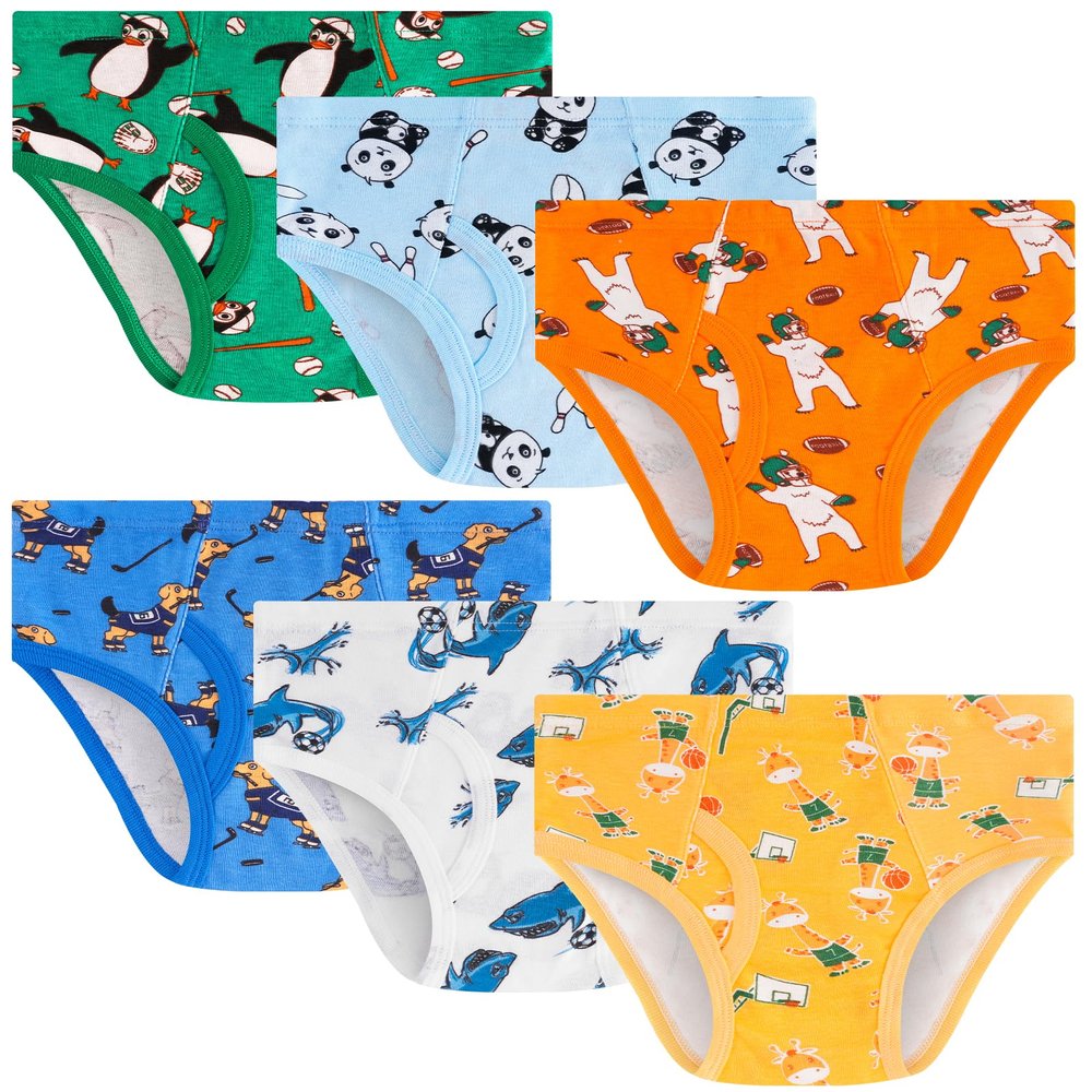 JAHSIYI Boys Underwear Size 8 7 Kids Soft 100% Cotton Briefs Age 7-8 Years Old Children's Animal Cartoon Print Underpants Medium Undies 7T 8T M Clothes