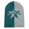 City Custom Football Beanie Hat for Men Women Color-Block Personalized Name Cuffed Knit Hats Warm Winter Cap Fan Gift Green Gray view 2