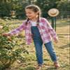 SELINK Girls Long Sleeve Flannel Shirt Kids Buffalo Plaid Button Down Shirt Casual Cute Flannel Blouse Tops Bright Pink XXL view 3