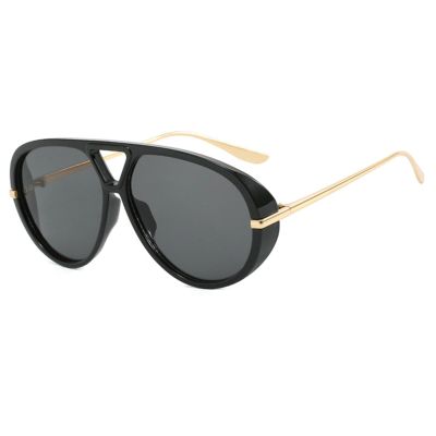 helena Trendy Oversized Pilot Sunglasses Women For Men Oval Sun Glasses Vintage Big Frame Shield Shades Men Punk Sunglasses (C1)