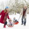 Snow Sleds Plastic Snow Sled for Kids and Adult,Flexible Kids Toddler Plastic Toboggan Snow Sled with Pull Rope Brakes Seat Handles Lightweight for Ice Grass Sand Beach Skiing,Purple view 2