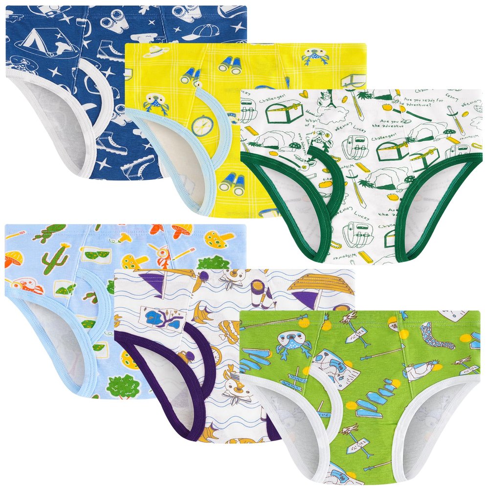 JAHSIYI Boys Underwear Size 10-12 Briefs Age 11 12 Year Old Big Kids 100% Cotton Underpants Large Stretch Adventure Deer Theme Undies Sz L Children Clothes
