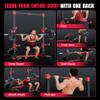 YOLEO Squat Rack with Adjustable Pull-Up Bar & Extended Safety Arms, Multi-Functional Power Racks Squat Stand for Home Gym, Garage & Basement, 35"-67" Width, Fixed 83 Frame Height, Pull-Up Bar Height 71.5"-80.5", Fits 6FT & 7FT Barbells view 2