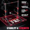 YOLEO Squat Rack with Adjustable Pull-Up Bar & Extended Safety Arms, Multi-Functional Power Racks Squat Stand for Home Gym, Garage & Basement, 35"-67" Width, Fixed 83 Frame Height, Pull-Up Bar Height 71.5"-80.5", Fits 6FT & 7FT Barbells view 3