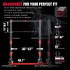 YOLEO Squat Rack with Adjustable Pull-Up Bar & Extended Safety Arms, Multi-Functional Power Racks Squat Stand for Home Gym, Garage & Basement, 35"-67" Width, Fixed 83 Frame Height, Pull-Up Bar Height 71.5"-80.5", Fits 6FT & 7FT Barbells view 4