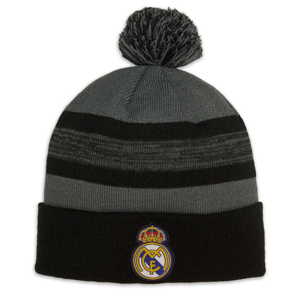 2024 Compatible with Real Madrid Official Grey with Black Line Pattern Beanie