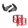 BUCKLOS Red MTB Flat Pedals Mountain Bike Pedals and Single Lock-on Bike Handlebar Grips Ergonomic Mountain Bicycle Handle Grips view 1