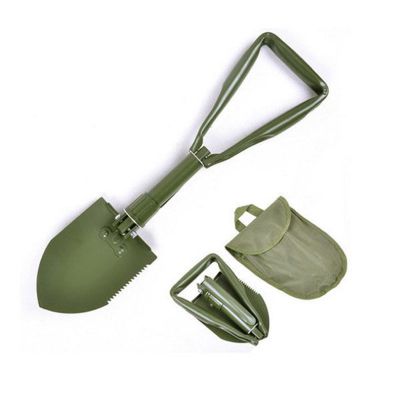 Begot 3 in 1 Folding Survival Shovel with Wood Saw Edge and Pickax, Survival Multitool for Camping, Hiking, Backpacking Outdoor Activities, Including Carrying Pouch