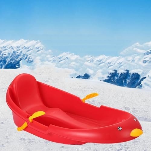 Snow Sleds Plastic Snow Sled -Children's Snowboard Sledge, Thickened Wear-Resistant Sledge, Adult Sledge with Backrest, Winter Snow Sleds