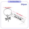 24 Pcs Dragonfly Keychain Dragonfly Lover Gift Inspirational Gift for Women Friend Girls Dragonfly Theme Gift Dragonfly Jewelry Encouragement Motivational Quote Keychain Christmas Birthday Gift view 2