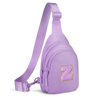 Viverte Small Initial Sling Bag Crossbody Fanny Pack for Girls Women Cute Cross Body Chest Bag Personalized Birthday Gifts for Her Trendy Preppy Stuff Cool Stuff for Teen Girls (Lavender-Z)