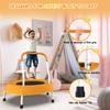 28" Kids Trampoline with Handle, Indoor Mini Trampoline for Kids, Toddlers Small Rebounder Fitness Trampoline for Indoor and Outdoor Use (Orange) view 2