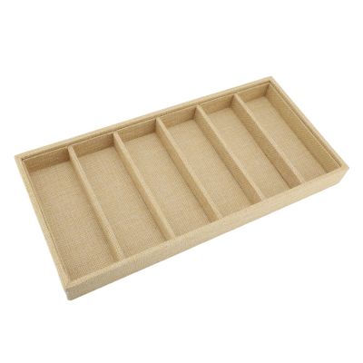ZJchao Yellow Linen Sunglasses Organizer Storage Tray Multifunctional Jewelry Box for Watches