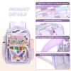 Clear Backpack for School,Large Bookbag Heavy Duty See Through Butterfly Backpacks for Girls Stadium Approved Daypack Transparent Shoulder Bags for Students,Teens,Women,Work,Travel,Concert Purple view 4