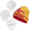 City Custom Football Beanie Hat for Men Women Color-Block Personalized Name Cuffed Knit Hats Warm Winter Cap Fan Gift view 4