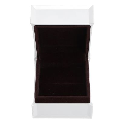 ZJchao Luxury Small Velvet Square Jewelry Ring Box Wedding Engagement White
