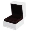 ZJchao Luxury Small Velvet Square Jewelry Ring Box Wedding Engagement White view 4