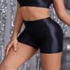 Black Shiny Shorts Women Oil Metallic Booty Shorts High Waisted Disco Dance Shorts Stretch Skinny Fitted Glossy Hot Pants Wet Look Party Rave Boxer Shorts view 2