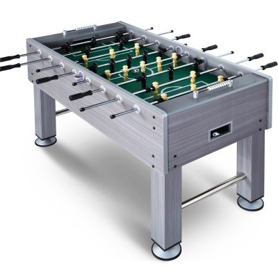 55 Inch Large Size Foosball Table for Adults, Competition Full Size Soccer Game Table Football Arcade with Leg Levelers, Heavy-Duty Legs & 2 Balls for Indoor Game Room (Gray)