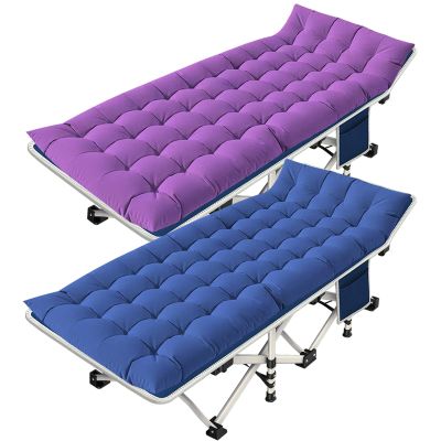 NESDCC 2 Pack Camping Cot with Mattress Comfortable Cot Bed Folding Cot Heavy Duty Blue and Purple Cots for Sleeping with Carry Bag for Adults Kids Guest Bed Outdoor Indoor Home