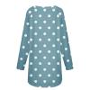 FQZWONG Shirts for Women,Womens Long Sleeve Tops Spring Fashion 2025 Loose Casual Crewneck Sweatshirts Basic Graphic Tees Trendy Ladies Polka Dot Print Pullover Sweaters (Blue,3XL) view 4