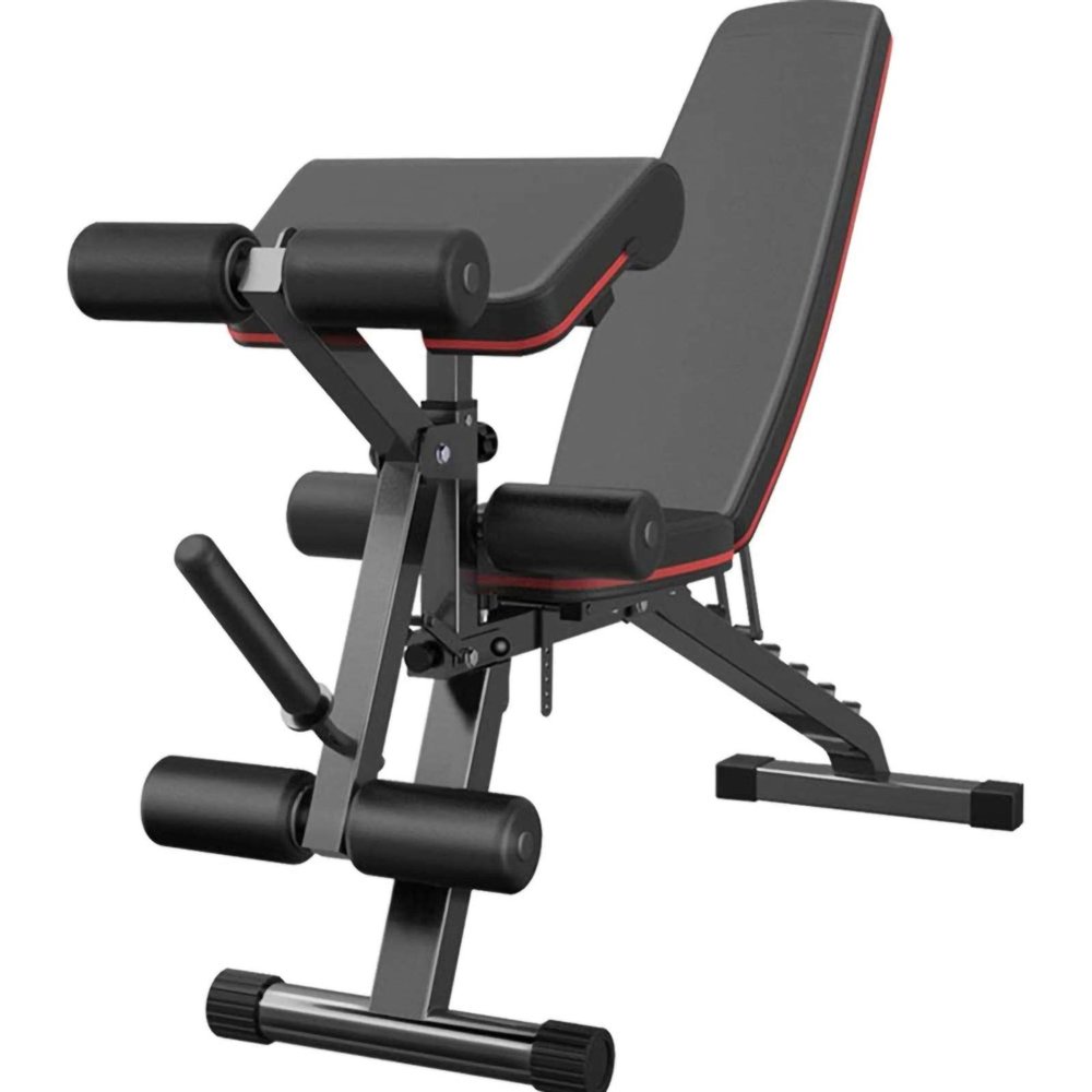 Adjustable Weight Bench,Foldable Heavy Duty Abdominal Trainers,with Rach Leg Extension Leg Curl,Home Gym Fitnss Workout,Max Load 300Kg
