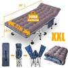 2 Pack 79" L x 32" W x 18" H Oversize XXL Camping Cot with Comfortable Mattress for Adults Extra Wide Cots for Sleeping with Carry Bag Folding Cot Heavy Duty Camping Bed for Home Office Outdoor view 2