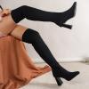 Womenyiaor Women's Thigh High Boots, Platform Over The Knee Boots Chunky Heel Long Stretch Knee High Boots Comfortable Round Toe Fashion Suede Winter Boots (d-Black, 9) view 3
