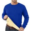 Men's Fleece Sweatshirts Winter Thicken Sherpa Lined Warm Crewneck Pullovers Long Sleeve Heavyweight Basic Underwear Blue view 1