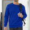 Men's Fleece Sweatshirts Winter Thicken Sherpa Lined Warm Crewneck Pullovers Long Sleeve Heavyweight Basic Underwear Blue view 2