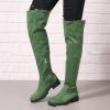 Womenyiaor Women's Thigh High Boots, Platform Over The Knee Boots Chunky Heel Long Stretch Knee High Boots Comfortable Round Toe Fashion Suede Winter Boots (g-Green, 8.5) view 2