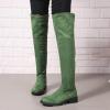 Womenyiaor Women's Thigh High Boots, Platform Over The Knee Boots Chunky Heel Long Stretch Knee High Boots Comfortable Round Toe Fashion Suede Winter Boots (g-Green, 8.5) view 3