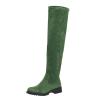 Womenyiaor Women's Thigh High Boots, Platform Over The Knee Boots Chunky Heel Long Stretch Knee High Boots Comfortable Round Toe Fashion Suede Winter Boots (g-Green, 8.5) view 4