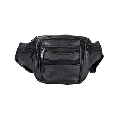 YRMLYMOP Leather Fanny Pack For Men & Women Belt Bag With Adjustable Waist Belt, Lightweight Fanny Pack Comes With Multiple Zippered Pockets Easy Carry Any Phone,Wallet (black)