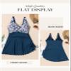 Dokotoo Bathing Suit for Women One Piece Floral Bathing Suit Wrapped V Neck Plus Size Swimdress High Waisted Skirts Long Torso Swimwear Vacation Outfits,Blue Small view 3