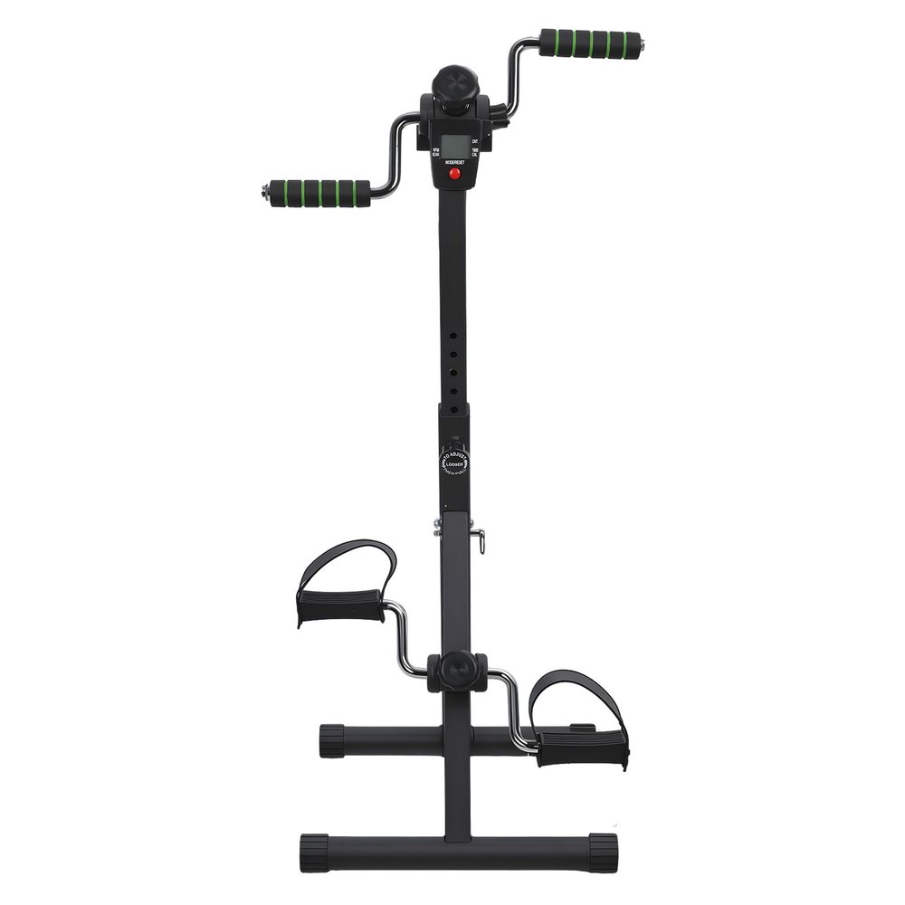 Worparsen Pedal Exerciser Bike Hand Arm Leg and Knee Peddler, Arm Leg Knee Physical Therapy Exercise Bike, Adjustable Fitness Recovery Equipment for Seniors Total Body with Monitor Black