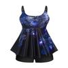 ROSE GAL Womens Plus Size Curve Butterfly Padded Boyleg Modest Tankini Swimsuit(Blue_1/3X) view 1