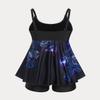 ROSE GAL Womens Plus Size Curve Butterfly Padded Boyleg Modest Tankini Swimsuit(Blue_1/3X) view 3