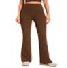 AFITNE Women's Yoga Pants Bootcut Workout Flare Leggings with Pockets High Waisted Bootleg Gym Travel Pants Dark Brown - XS view 1