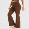 AFITNE Women's Yoga Pants Bootcut Workout Flare Leggings with Pockets High Waisted Bootleg Gym Travel Pants Dark Brown - XS view 2
