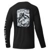 Palmyth Mens Fishing Shirts Sun Protection T-Shirts UV UPF 50+ Long Sleeve Rash Guard Tee Black Diver Shark XL view 1