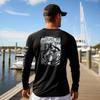 Palmyth Mens Fishing Shirts Sun Protection T-Shirts UV UPF 50+ Long Sleeve Rash Guard Tee Black Diver Shark XL view 2