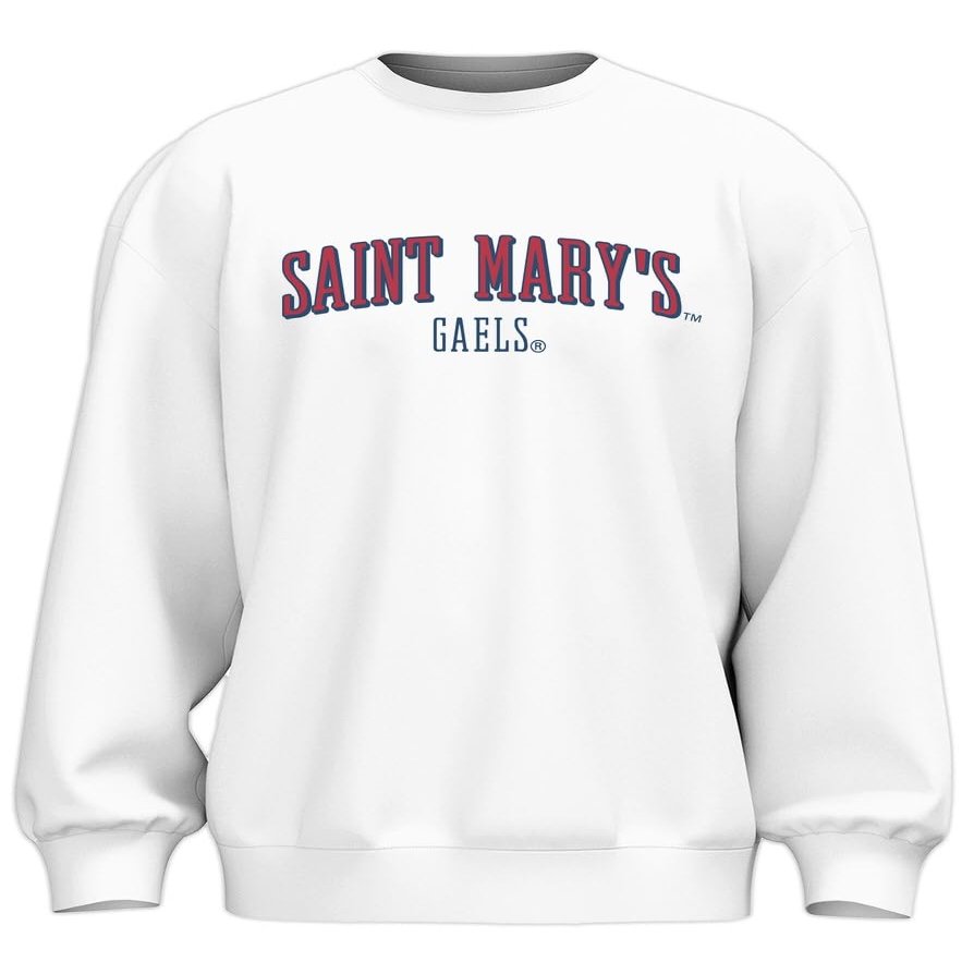 Venley NCAA Officially Licensed Apparel Gaels Saint Mary's Collegiate SMC Logo Unisex Sweatshirt SaintMary03S White X-Large