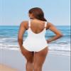 Holipick White Women Tummy Control One Piece Swimsuit - Push Up Bathing Suit Full Coverage Slimming Swimwear 22 Plus (US 22W) view 3
