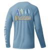 Palmyth Mens Fishing Shirts Sun Protection T-Shirts UV UPF 50+ Long Sleeve Rash Guard Tee Airy Blue Tapped 3XL view 1