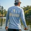 Palmyth Mens Fishing Shirts Sun Protection T-Shirts UV UPF 50+ Long Sleeve Rash Guard Tee Airy Blue Tapped 3XL view 2