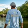 Palmyth Mens Fishing Shirts Sun Protection T-Shirts UV UPF 50+ Long Sleeve Rash Guard Tee Airy Blue Tapped 3XL view 3