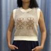 2024 Fall Cropped Sweater Vest Casual Loose Knit Pullover Sleeveless Sweater for Top (Khaki,Large) view 2